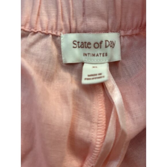 Ladies XL Sleep Set Pink Tank Cami & Shorts Pajamas Linen Blend Pul On NWT - Picture 8 of 9